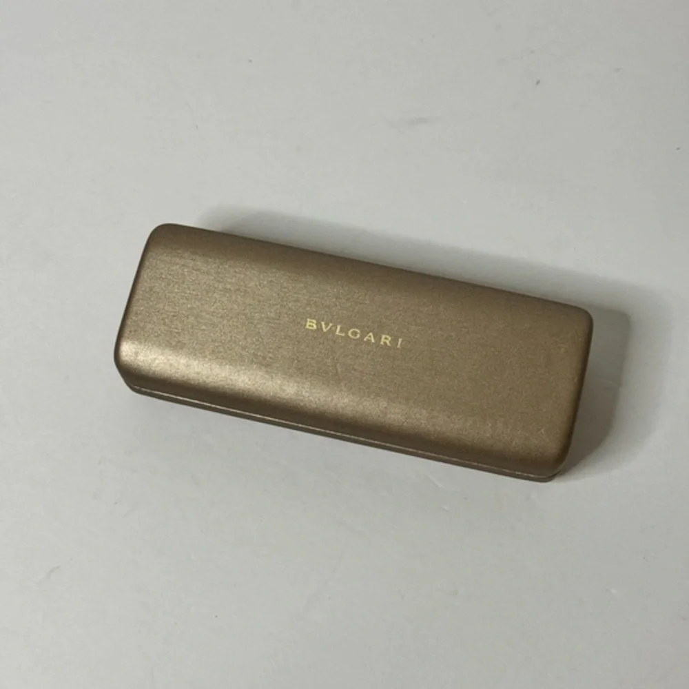 BVLGARI Sunglasses only Hard Case Gold Clamshell Eyeglasses Case Orange Interior